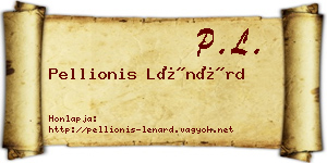 Pellionis Lénárd névjegykártya